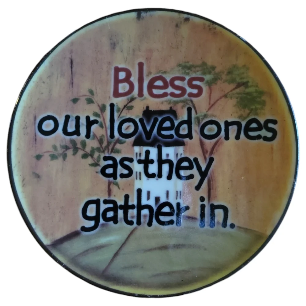 Vtg Sandra Design Decor Plate Bless Our Loved One As They Gather In